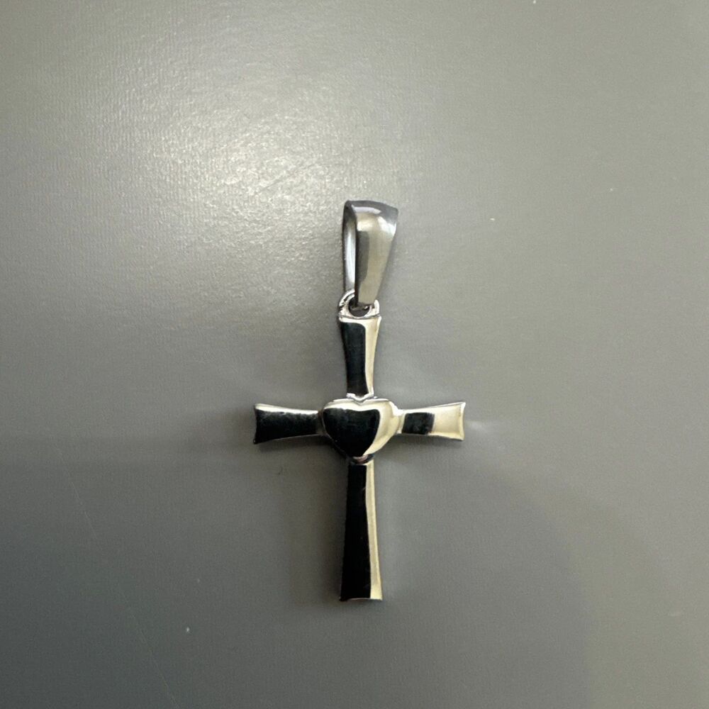 Cross Heart Silver Plated Stainless Steel Pendant Expendable Necklace Gift Hers
